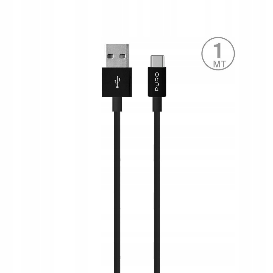 Kabel Puro White Usb-a Usb-c 1m czarny