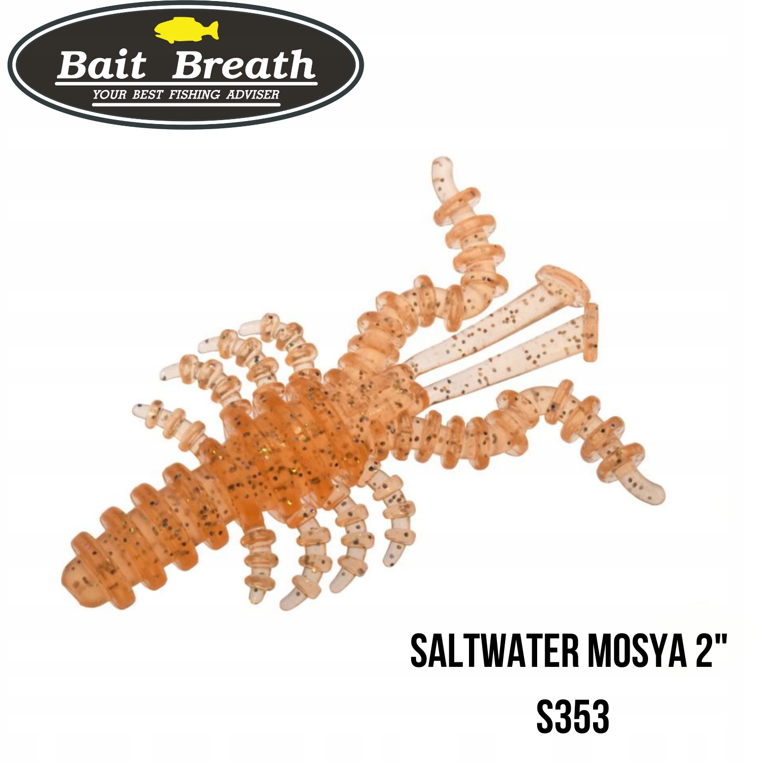 Przynęta miękka Bait Breath Saltwater Mosya 2" S353 Uv HologramClearOrange