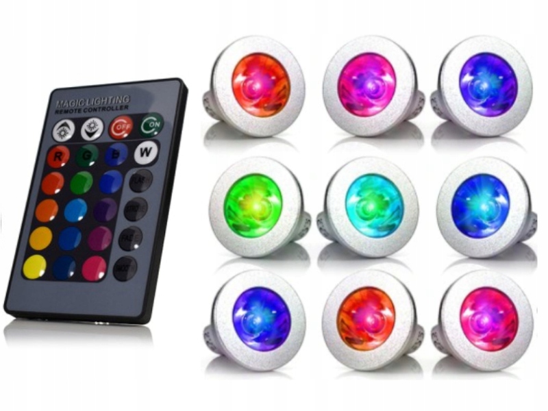 Set 9x Barevné Led Osvětlení Rgb GU10 Dálkový Ovladač