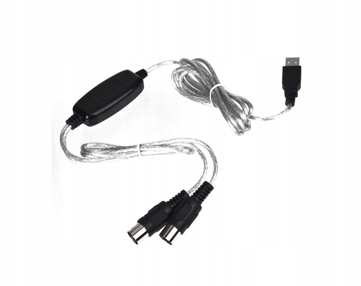 MIDI interfejs na USB dwustronny kabel MIDI 2m Model MIDI na USB