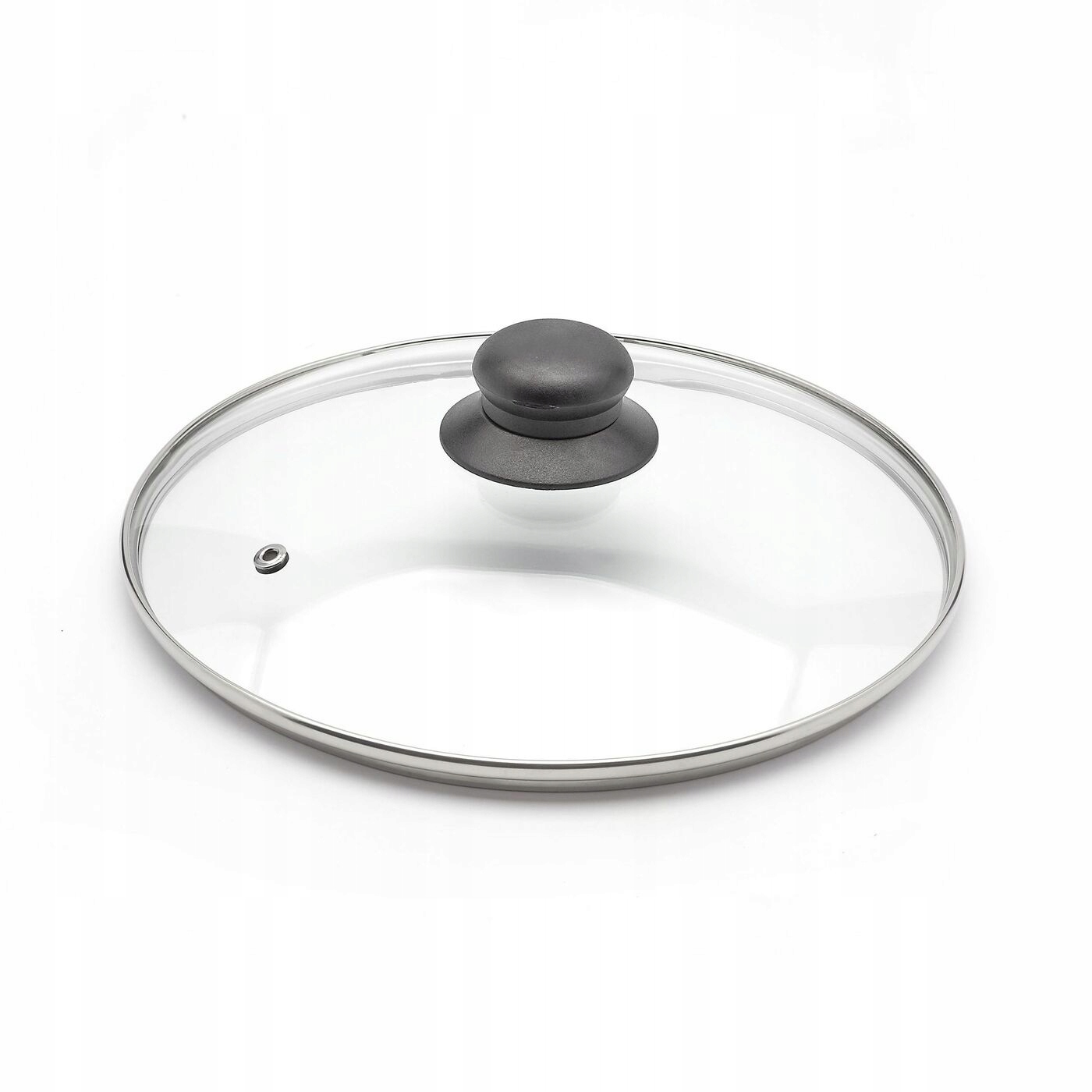 SZKLANA POKRYWKA UNIWERSALNA na garnek patelnię 24cm ODPOWIETRZNIK PARY Informacje dodatkowe możliwość mycia w zmywarce nienagrzewające się uchwyty