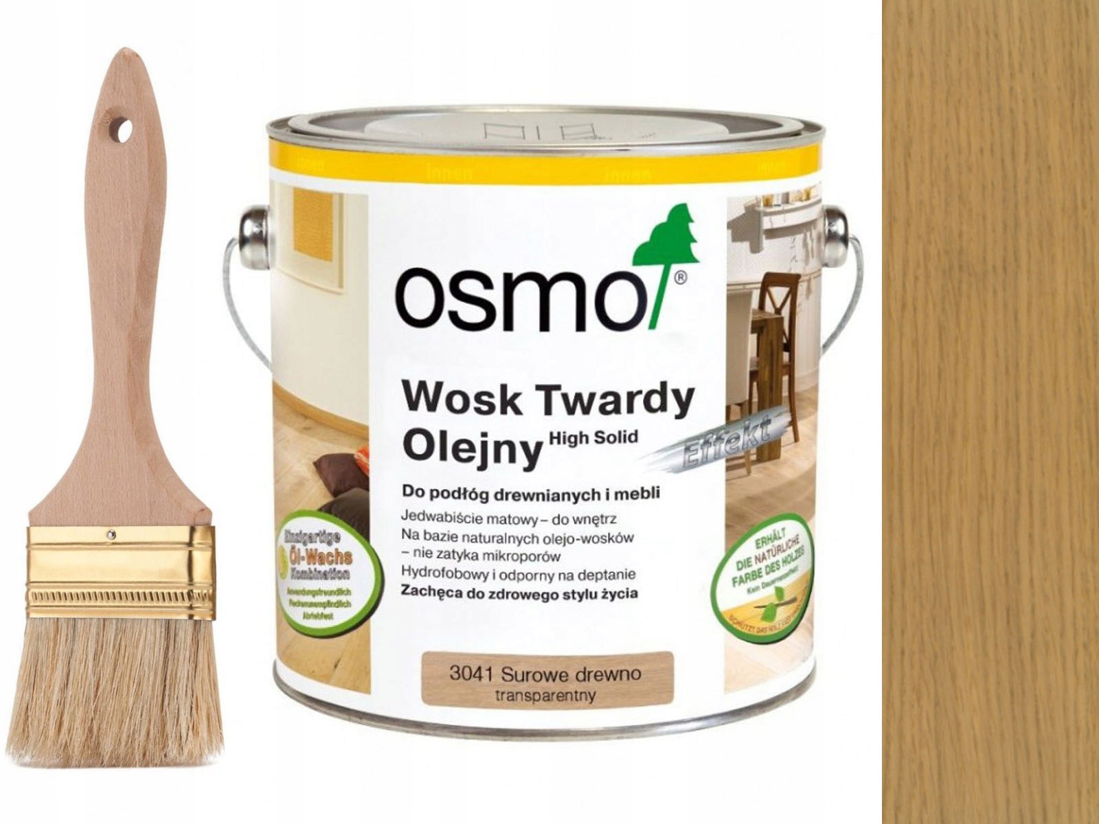 Фото - Лаки й лазурі OSMO Wosk Twardy Olejny Surowe Drewno  0,75 L 3041 