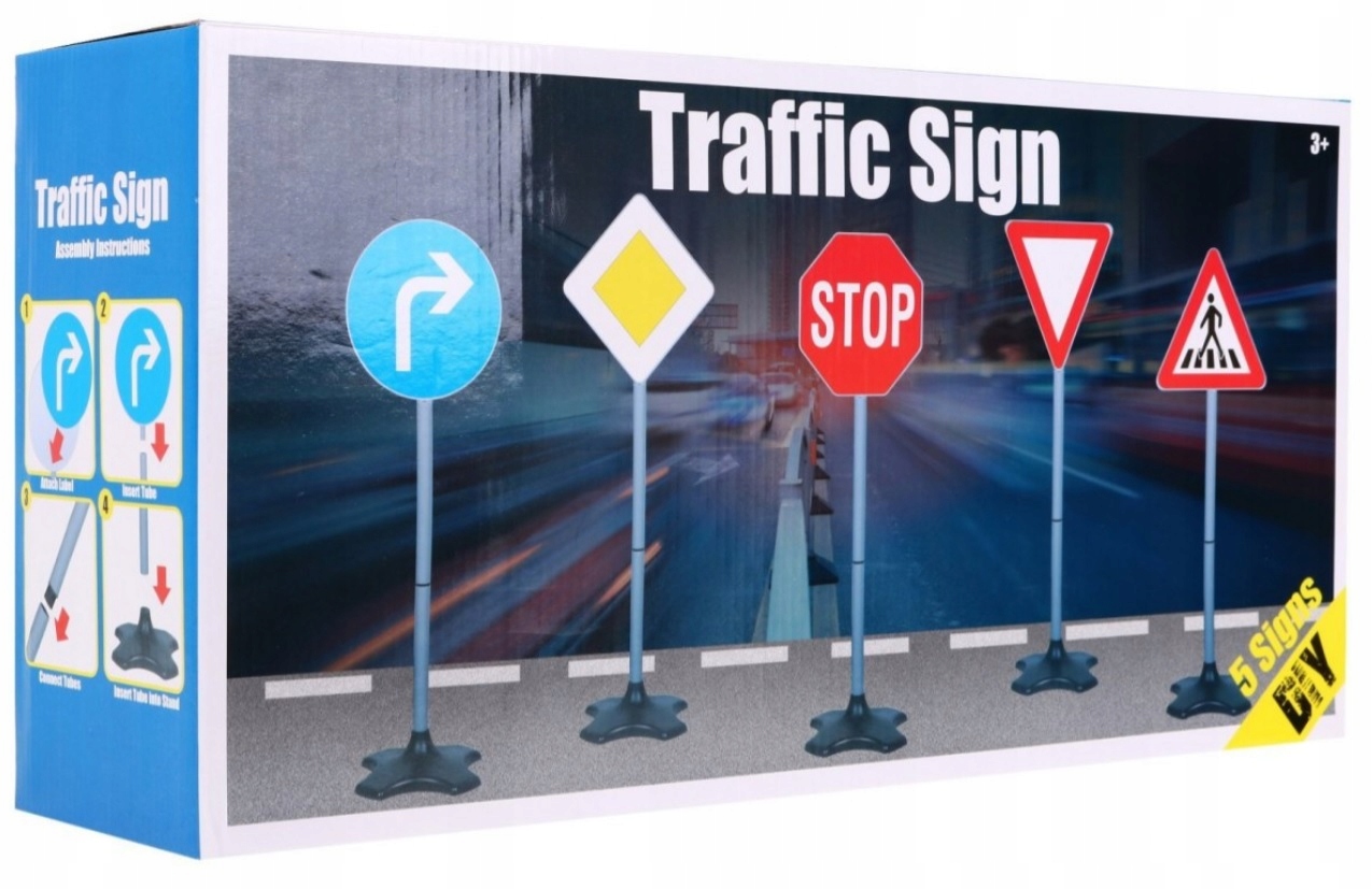 

Duże Znaki Drogowe Zabawka Nauka Zestaw 5 Szt