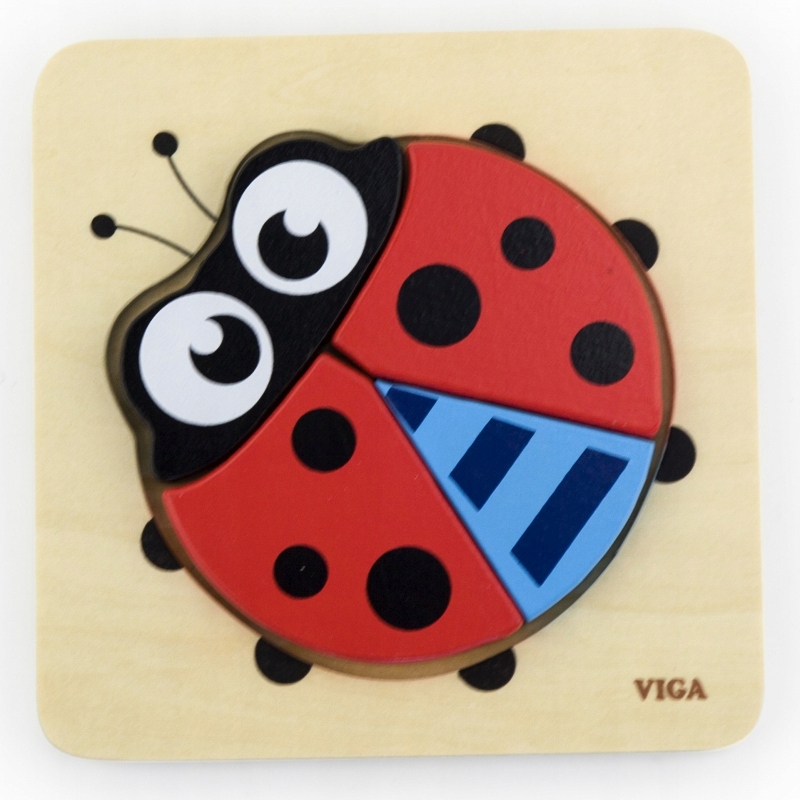 VIGA Pierwsze drewniane Puzzle maluszka Biedronka Liczba elementów 5