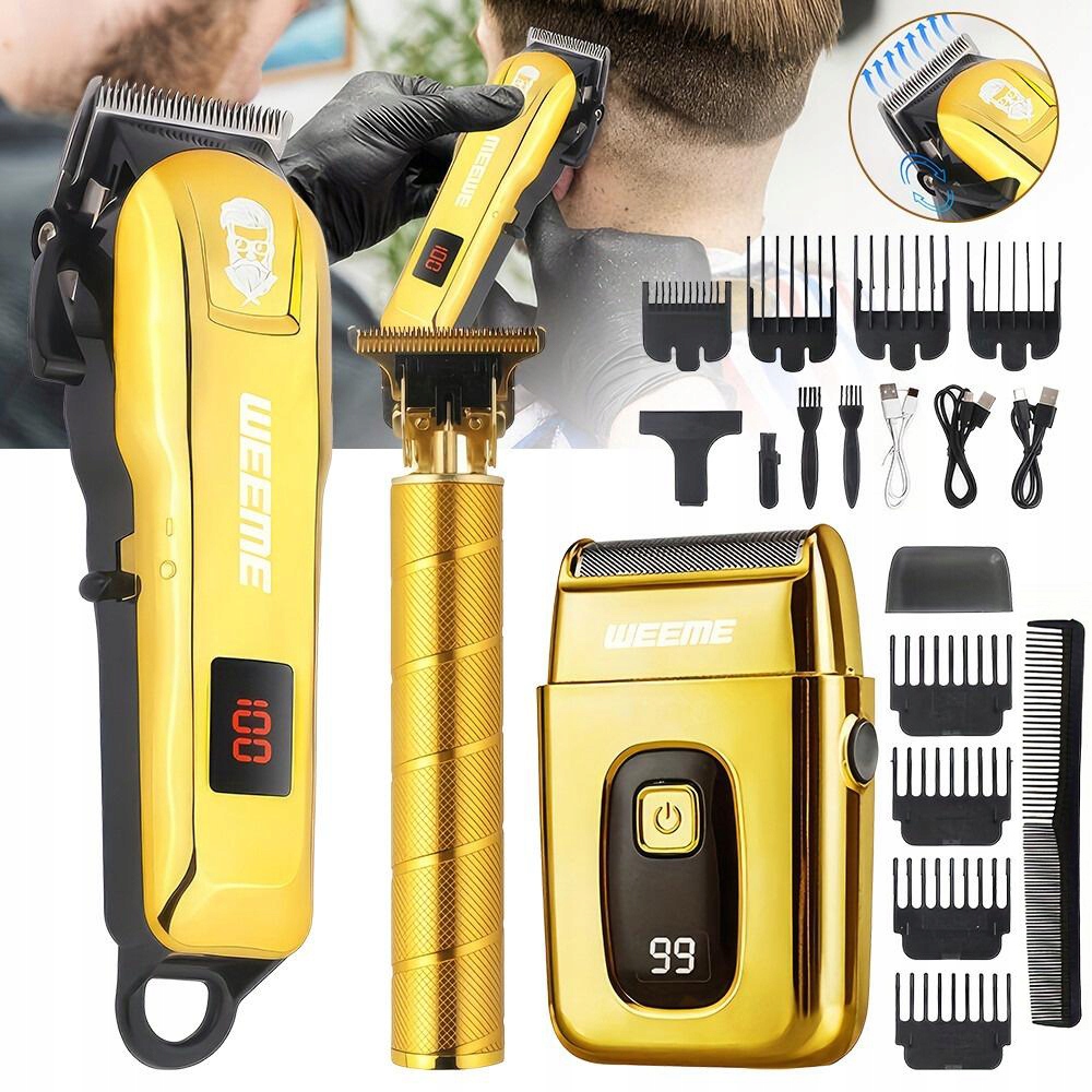 Profesionální Bezdrátový Zastřihovač Vlasů Wet&dry Usb Sada 11V1