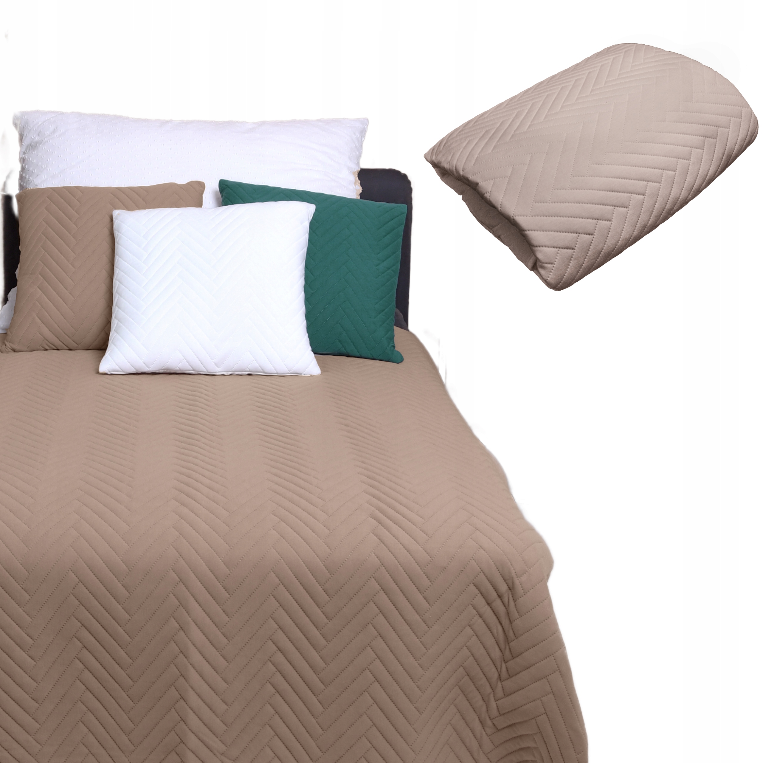 Přehoz na postel, pohovku, deka prošívaná Tmavě Béžová 220x240 cm