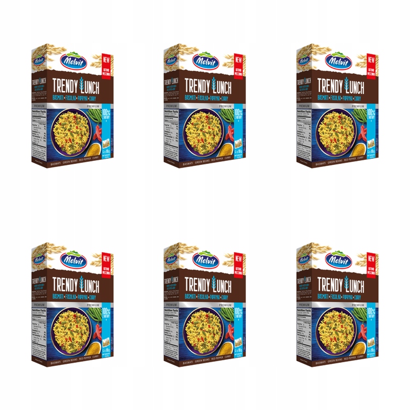 Melvit Trendy Lunch Mieszanka basmati, fasolka, papryka, curry 4x80g X6