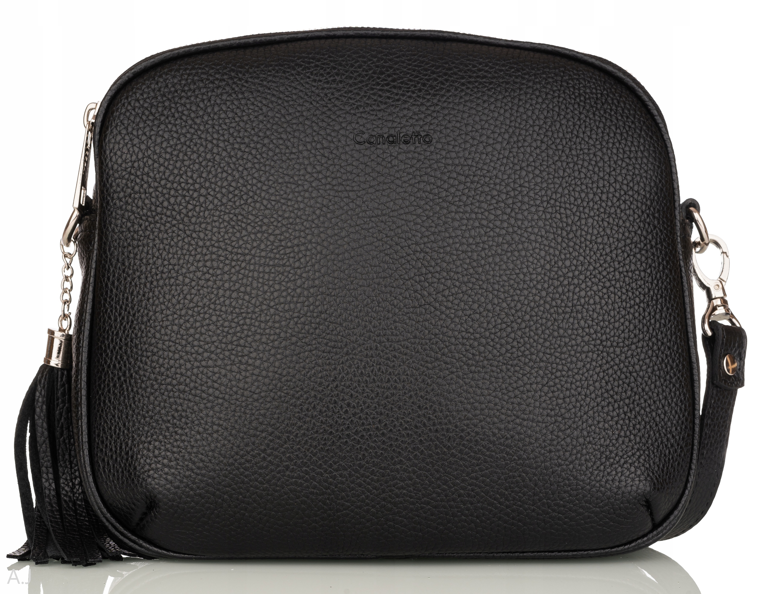 Kabelka z přírodní kůže kabelka přes rameno kožená crossbody dvoukomorová