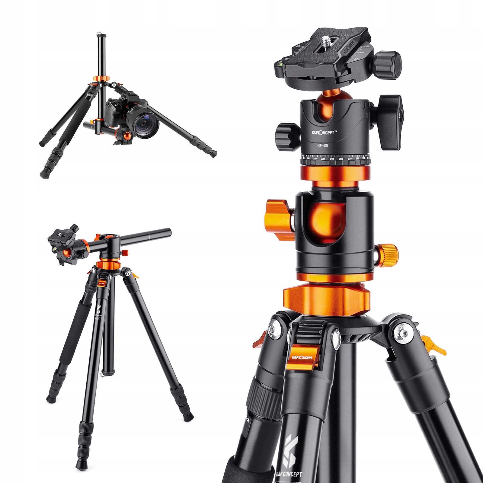 STATYW TRIPOD K&F SA254T2 ALU/MAG 185CM T254A4 NOWOŚĆ KF09.090 Kod producenta KF09090