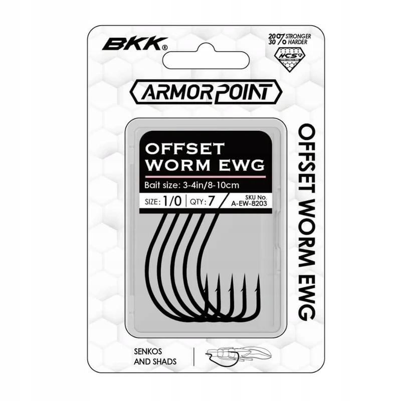 Haczyki offsetowe Bkk Armorpoint Offset Worm Ewg #4/0 6szt.