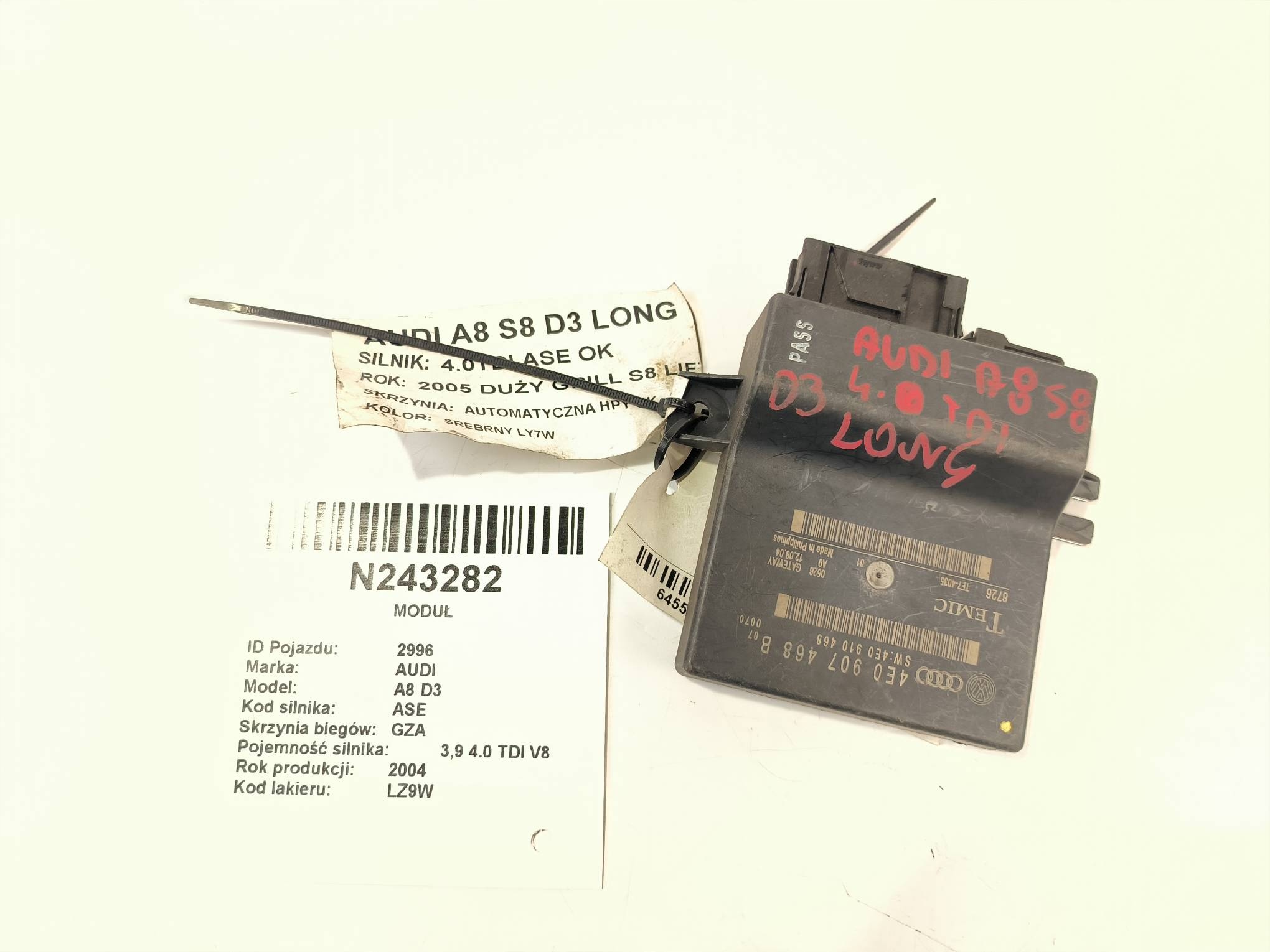 modul GATEWAY 4E0907468B AUDI A8 D3