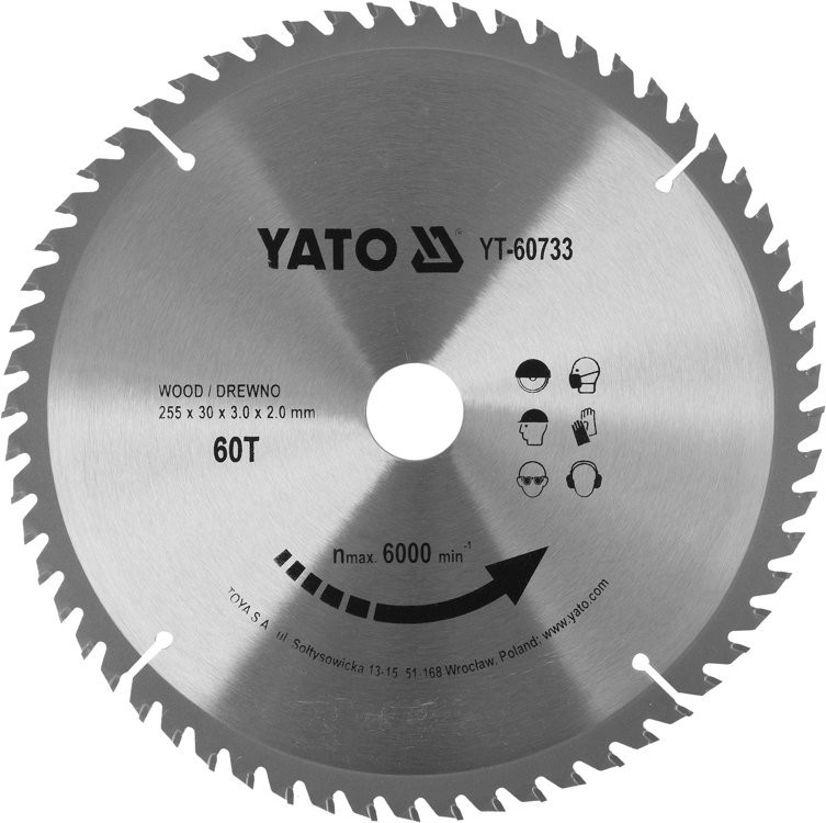 

Tarcza Widiowa Do Drewna 255X60TX30MM Yato