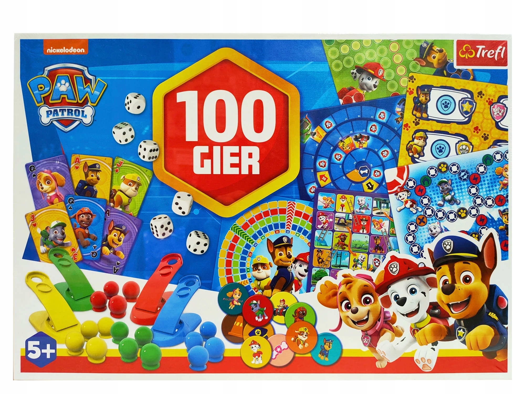 Gra planszowa 100 gier planszowych Psi Patrol Trefl