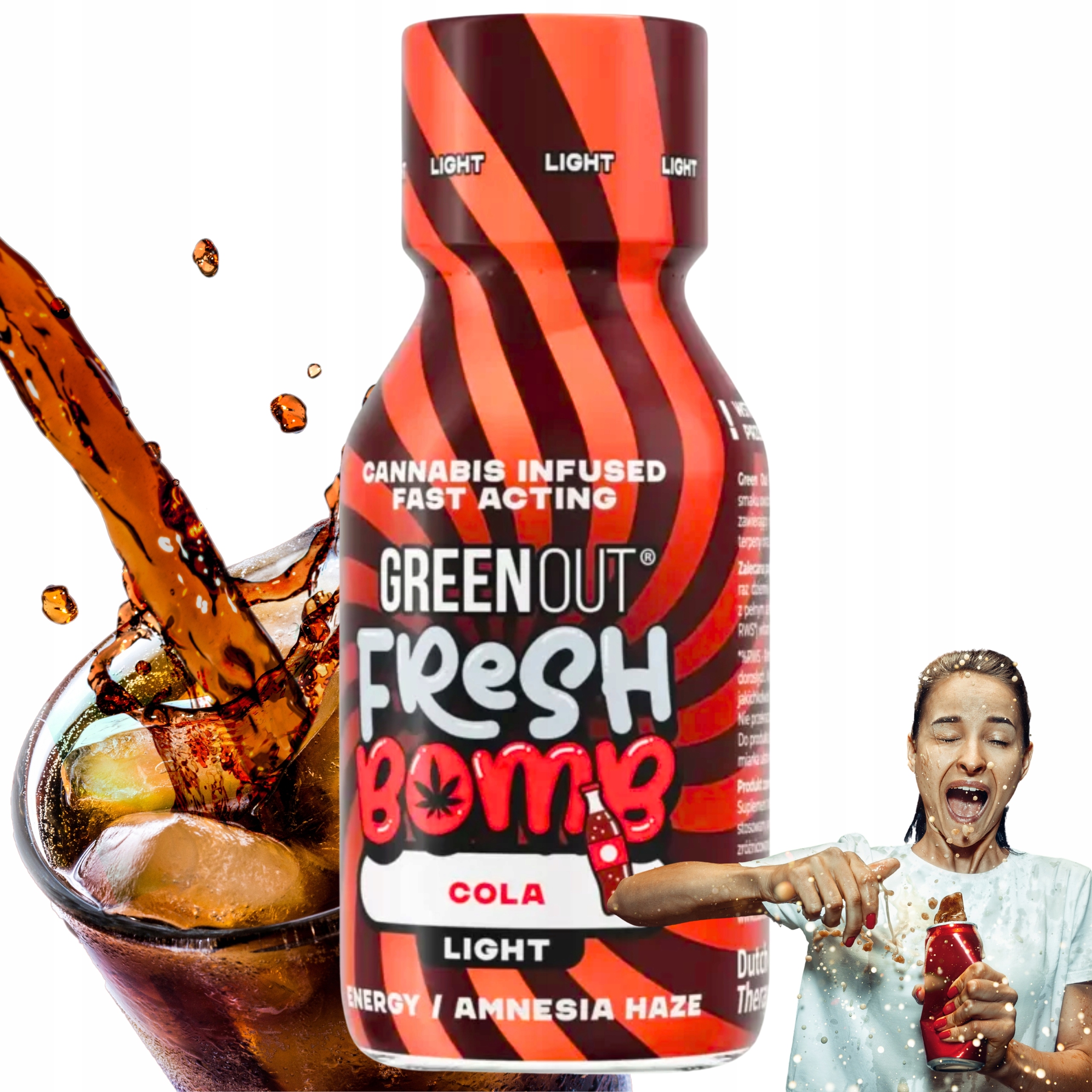 Fresh Bomb Cola Green Out Light Olejek Shot Konopny 100 ML Lite Smak Coli