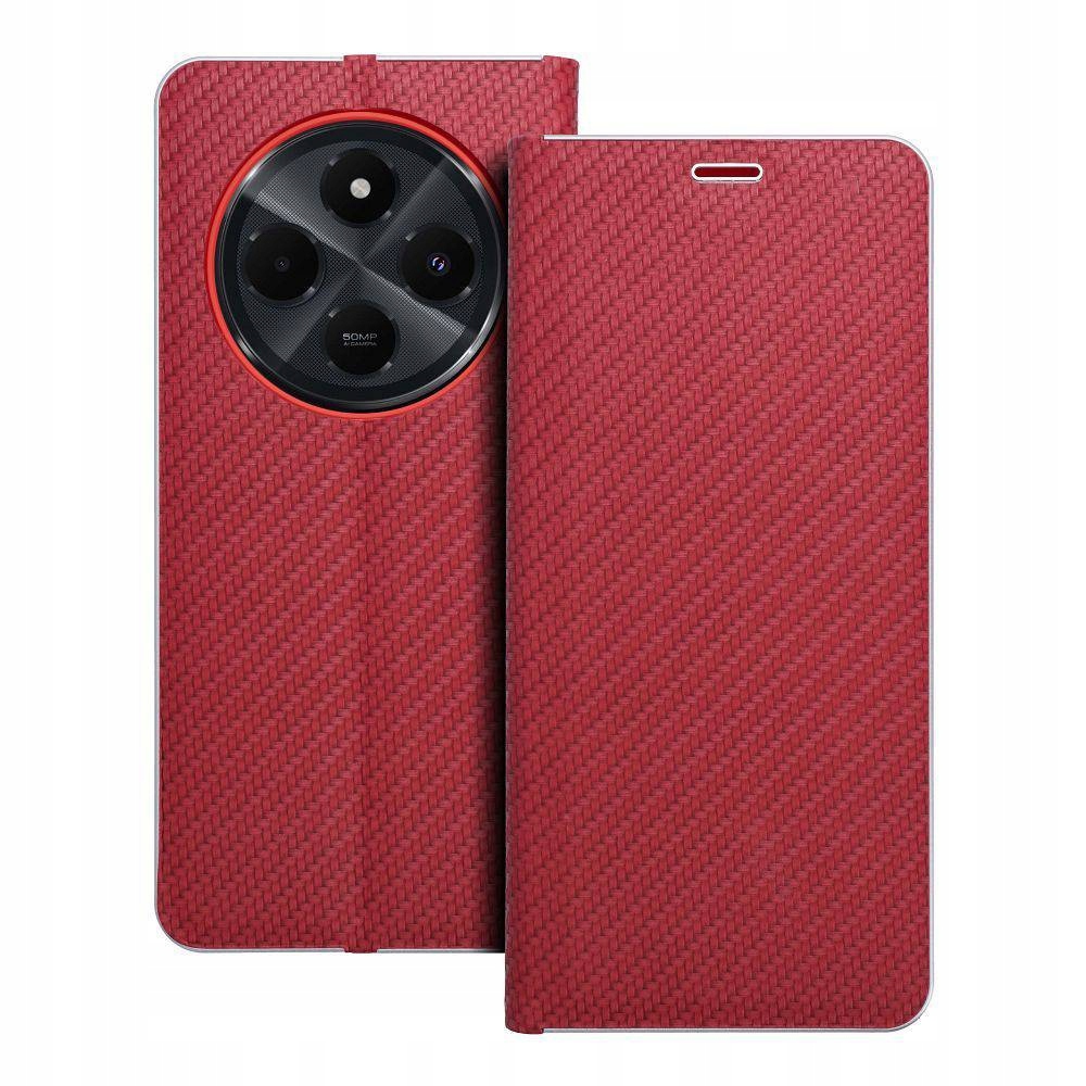 Etui Luna Book Carbon Do Xiaomi Redmi 14C Czerwony