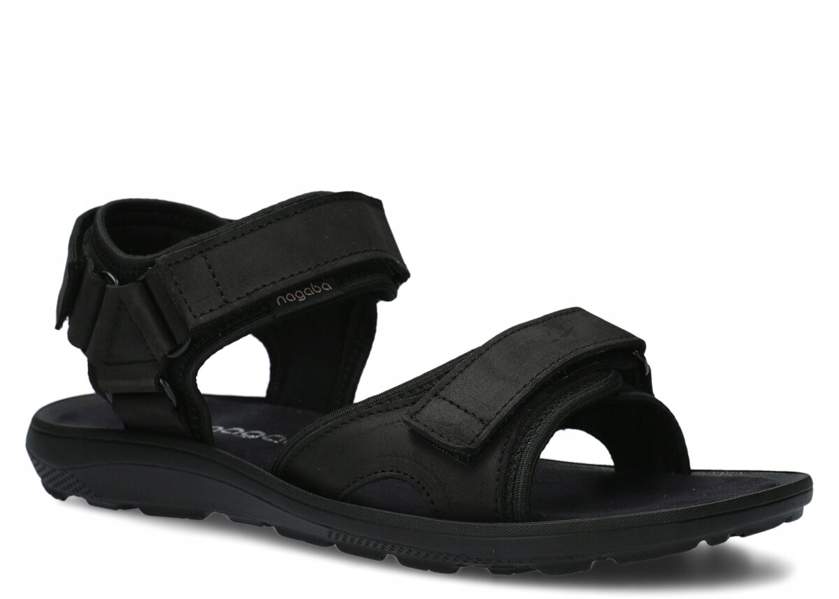 Pánské Kožené Sandály Černé Nagaba 267 Pohodlné, Polské 42