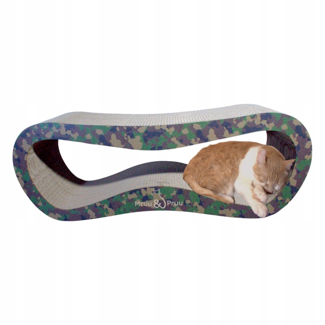 Levně Škrabadlo nízké, pelíšek na škrábání Mruu&Pruu Leon 78 cm Maskáčový Velký