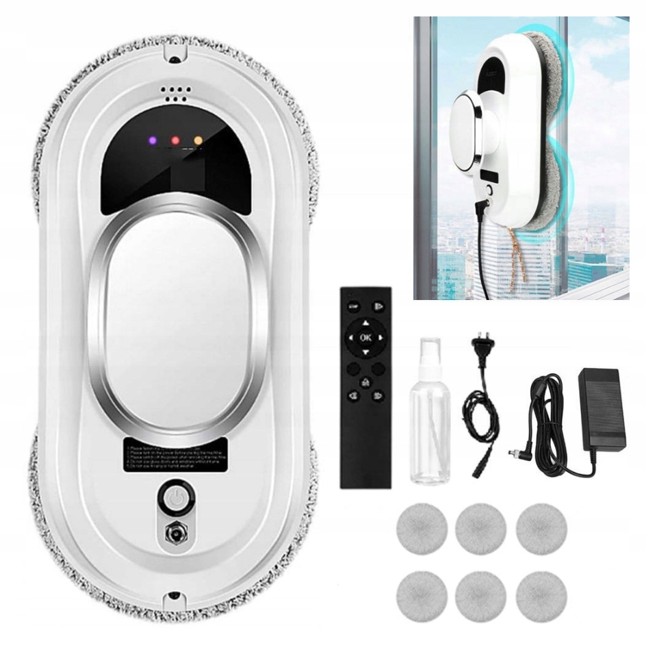 Automatyczny Inteligenty Robot Do Mycia Okien Szyb Lustra Zestaw Z Pilotem