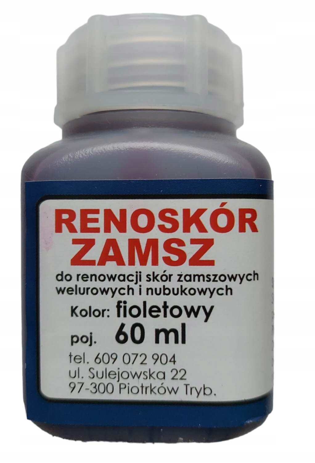 

Farba zamszu weluru nubuku Renoskór Fioletowy 60ml