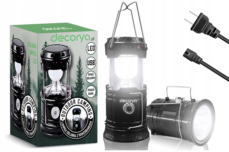 LATARKA POWERBANK LAMPKA LED 3w1 TURYSTYCZNA SOLARNA KEMPINGOWA Z UCHWYTEM Model 04