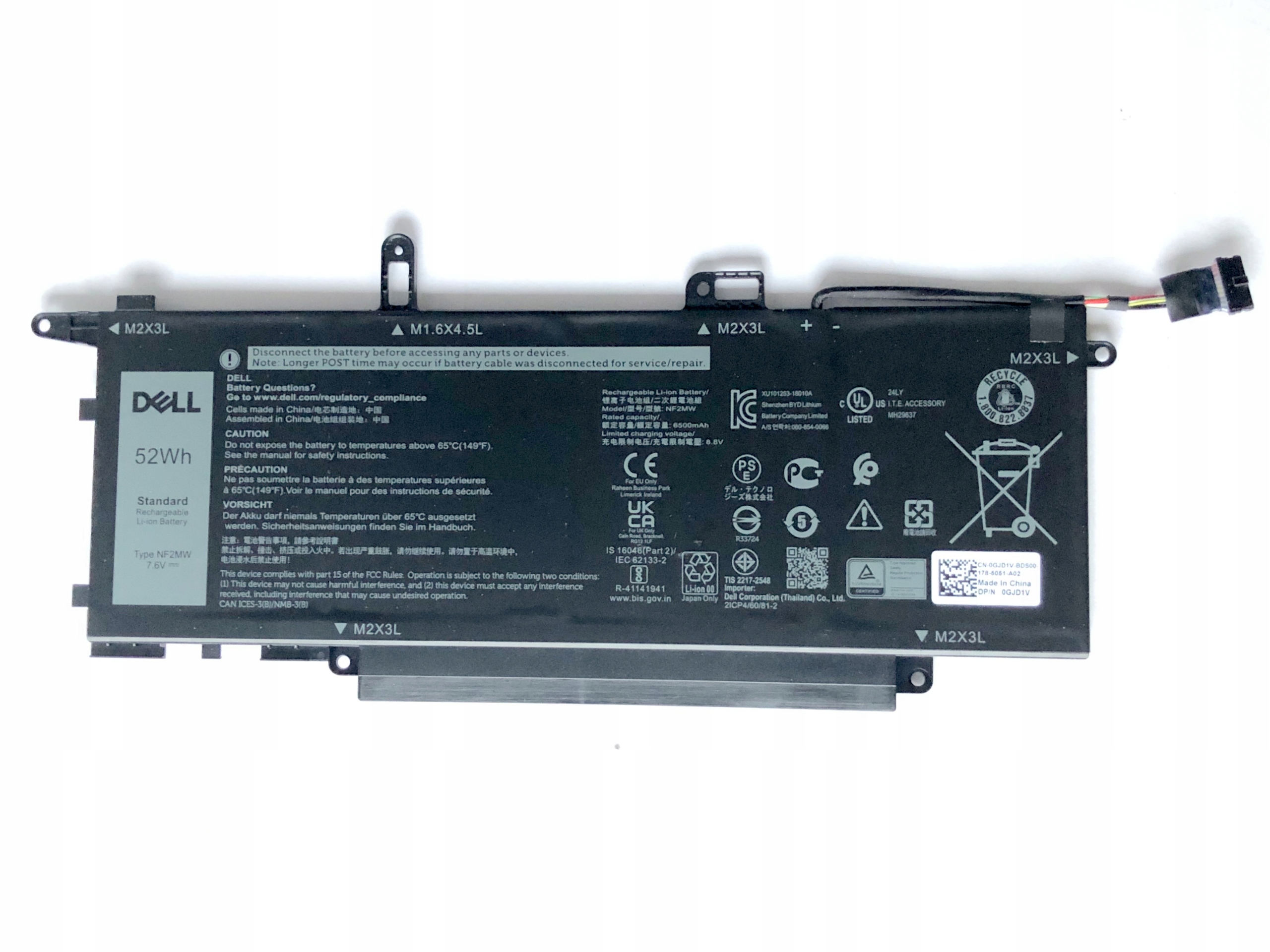 Originál Batéria Dell 7400 2-IN-1 9410 2-IN-1 52WH NF2MW G8F6M 85XM8 8W3YY