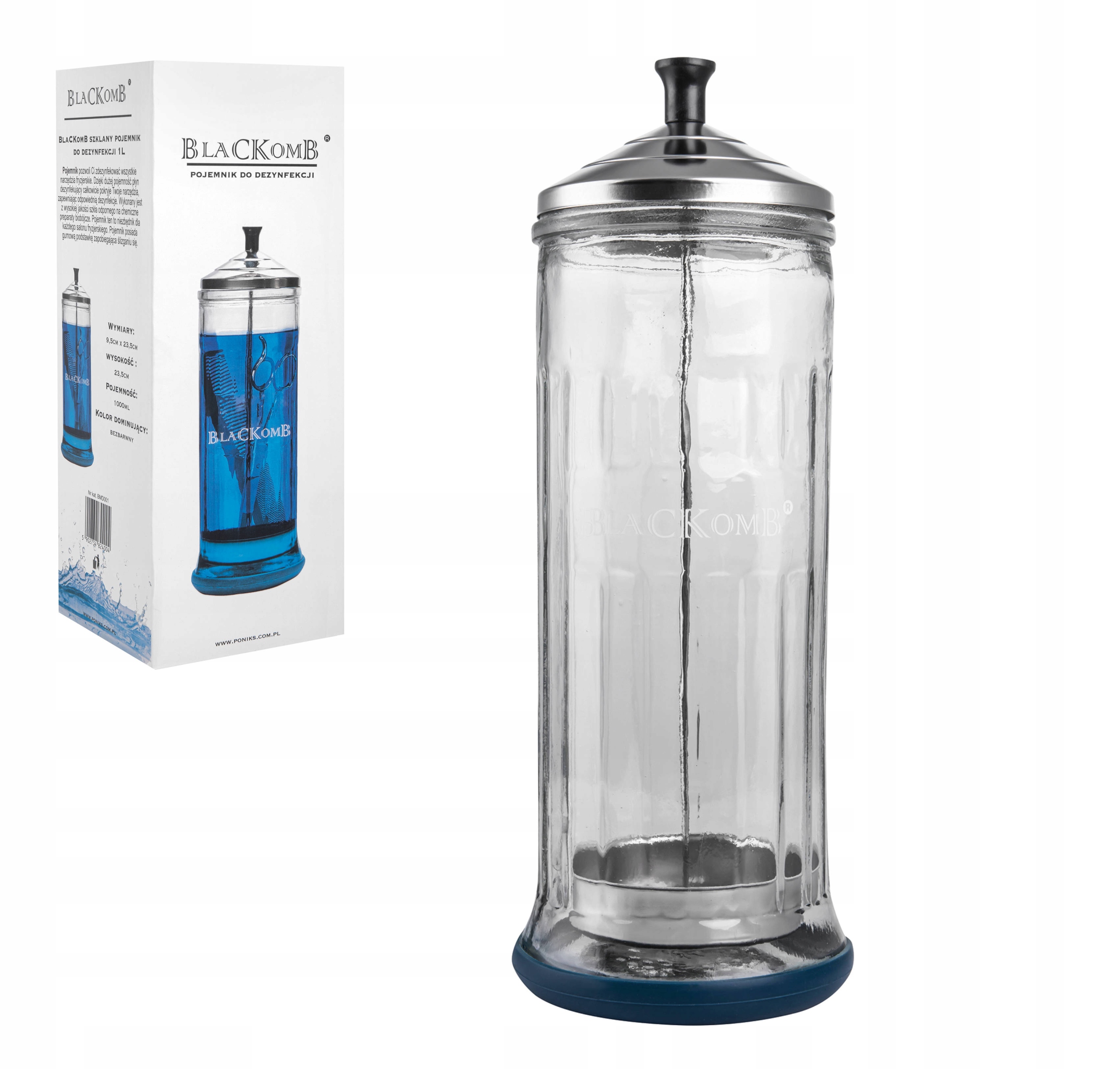 

Szklany pojemnik do dezynfekcji, sterylizacji 1L