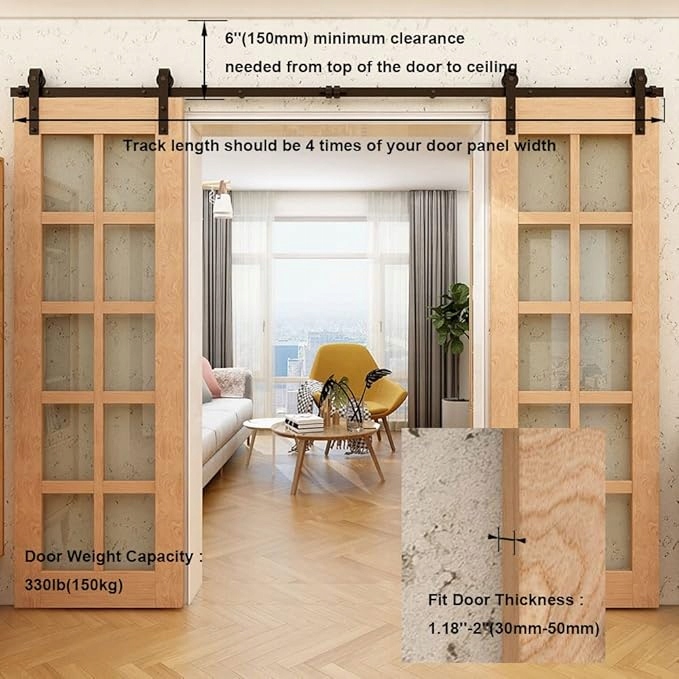 Kovanie pre posuvné dvere, dvojité dvere 244 cm Loft stodola