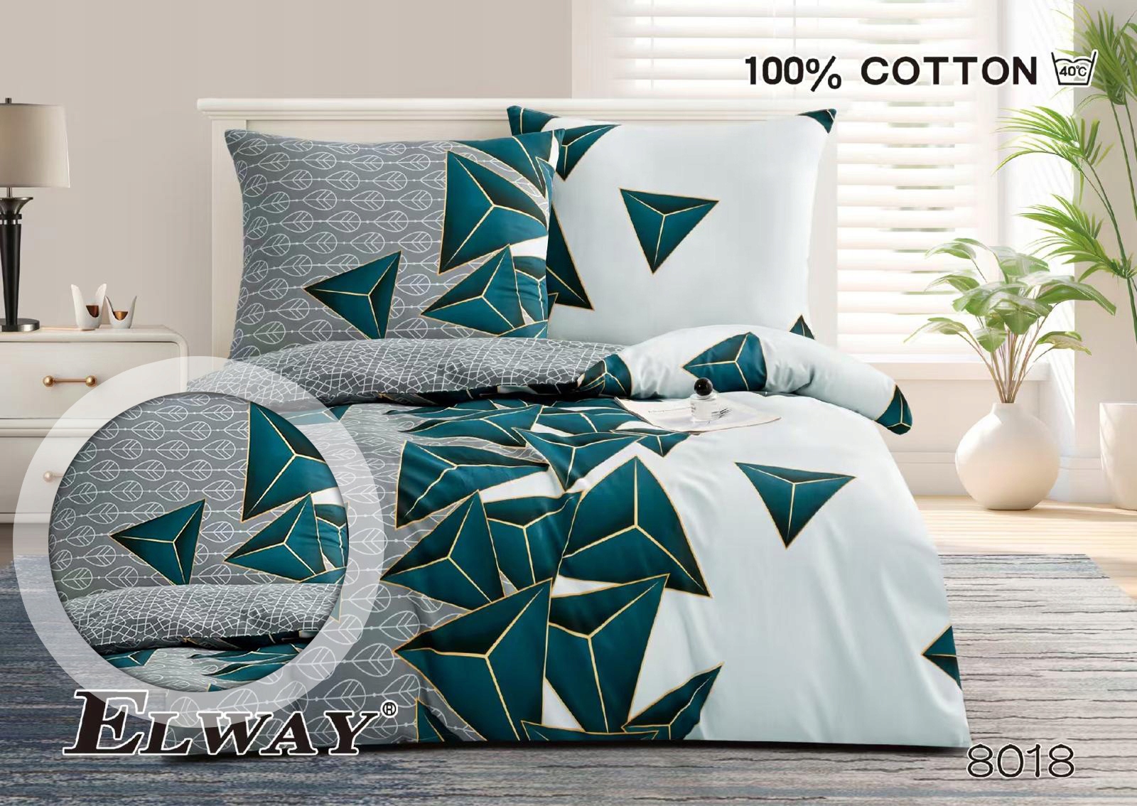 Pościel 160x200 ELWAY 100% Bawełna Komplet Pościeli Satynowej NOWE WZORY EAN (GTIN) 5903450689625