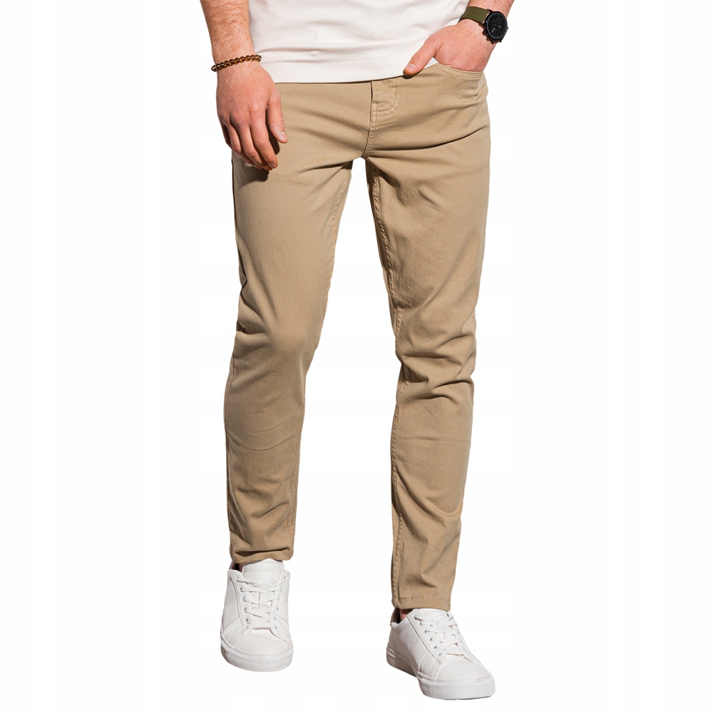 

Spodnie męskie chino P990 ciemnobeżowe XXL
