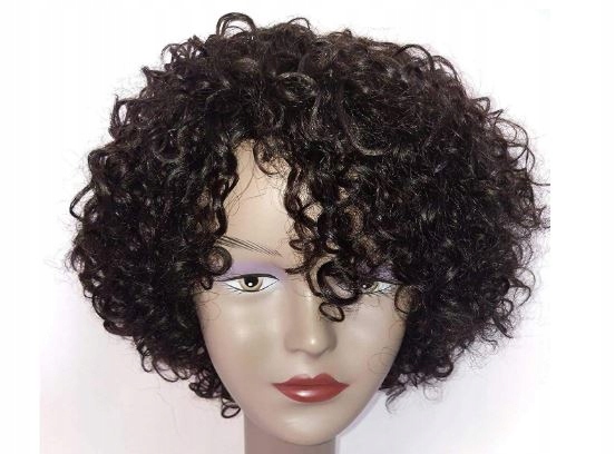 Paruka Afro Morichy krátké kudrnaté lidské vlasy přírodní černá 5#