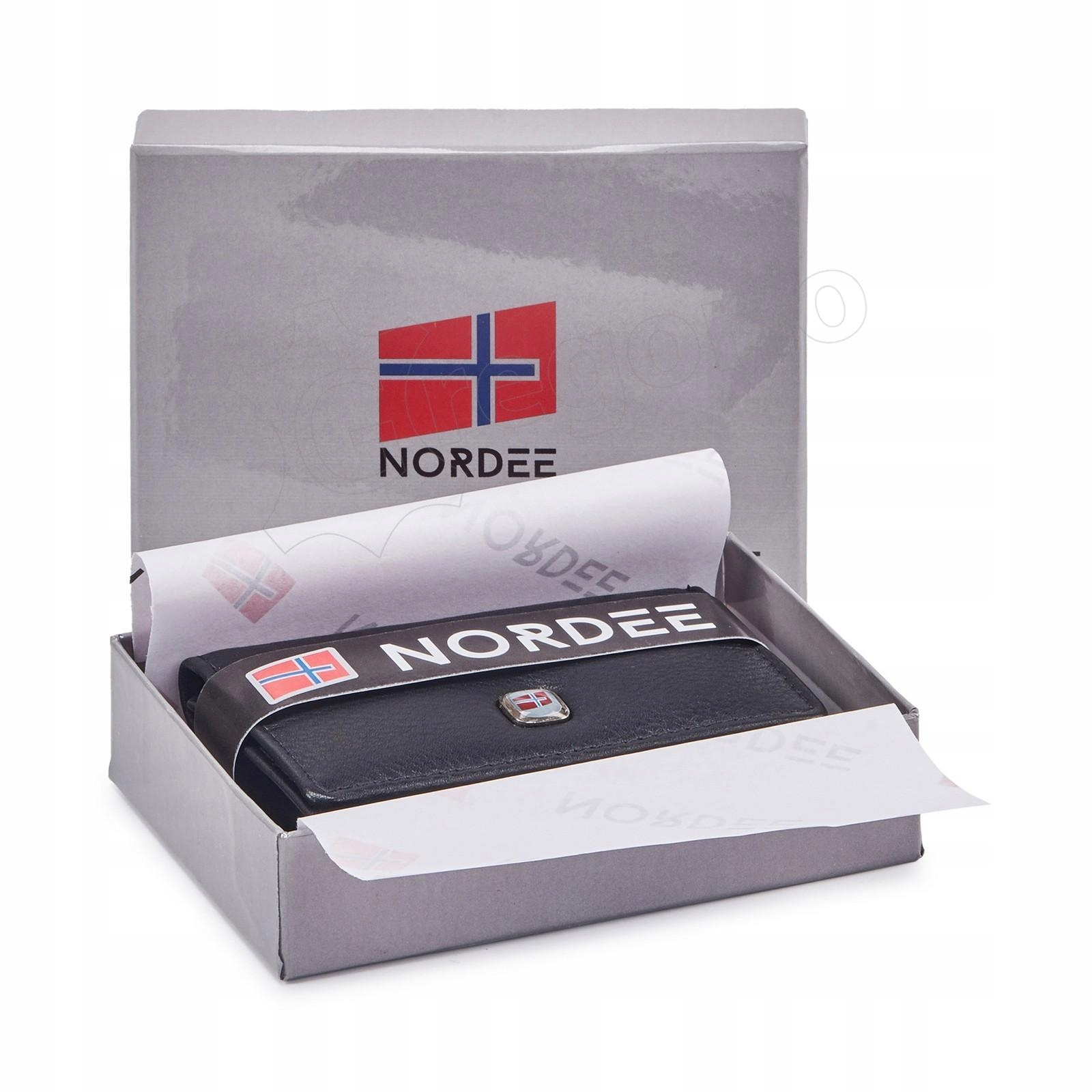 ORYGINALNY MAŁY SKÓRZANY PORTFEL MĘSKI RFID NORDEE Materiał dominujący skóra naturalna