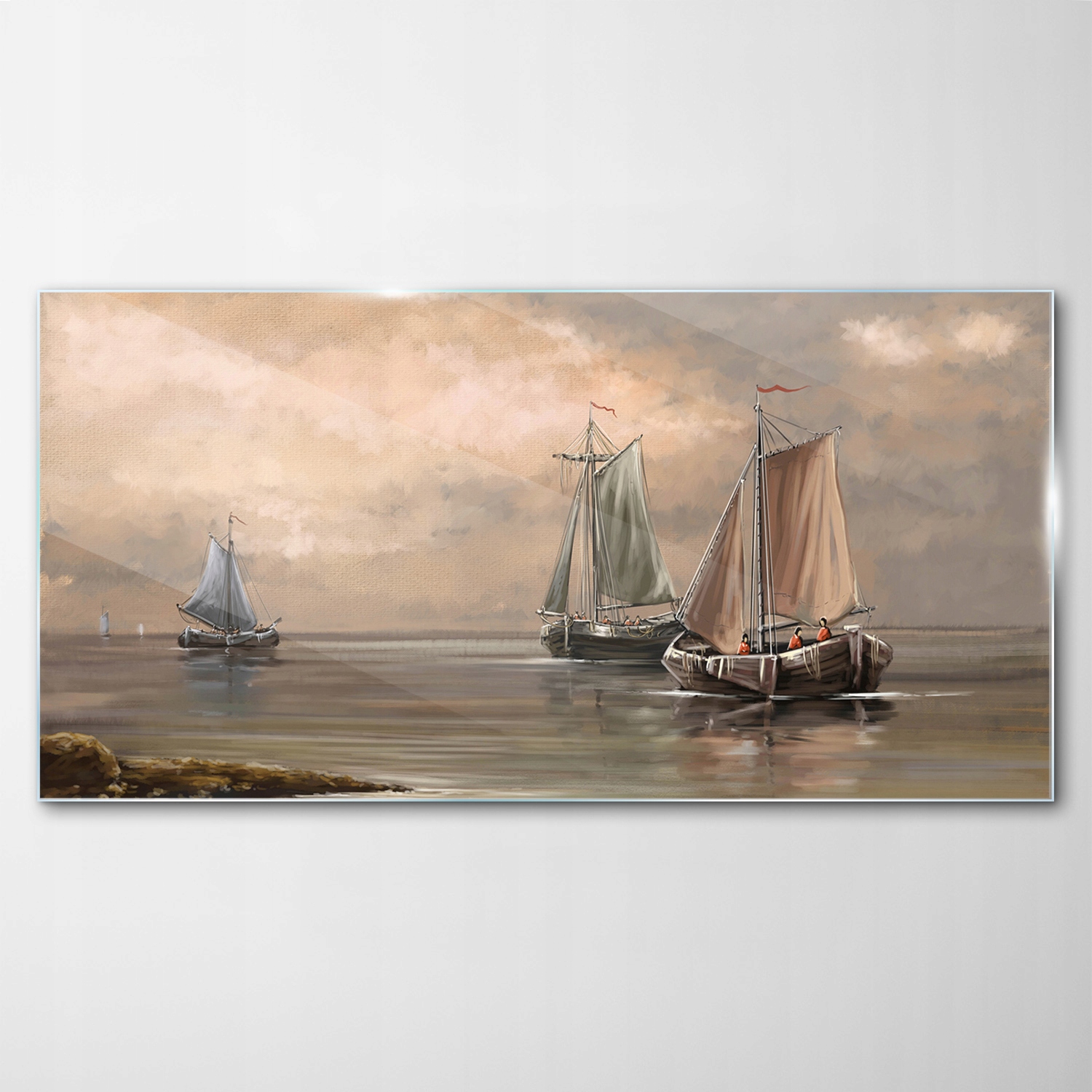 

Hartowany Obraz Szklany Morze Statek Rybak 100x50