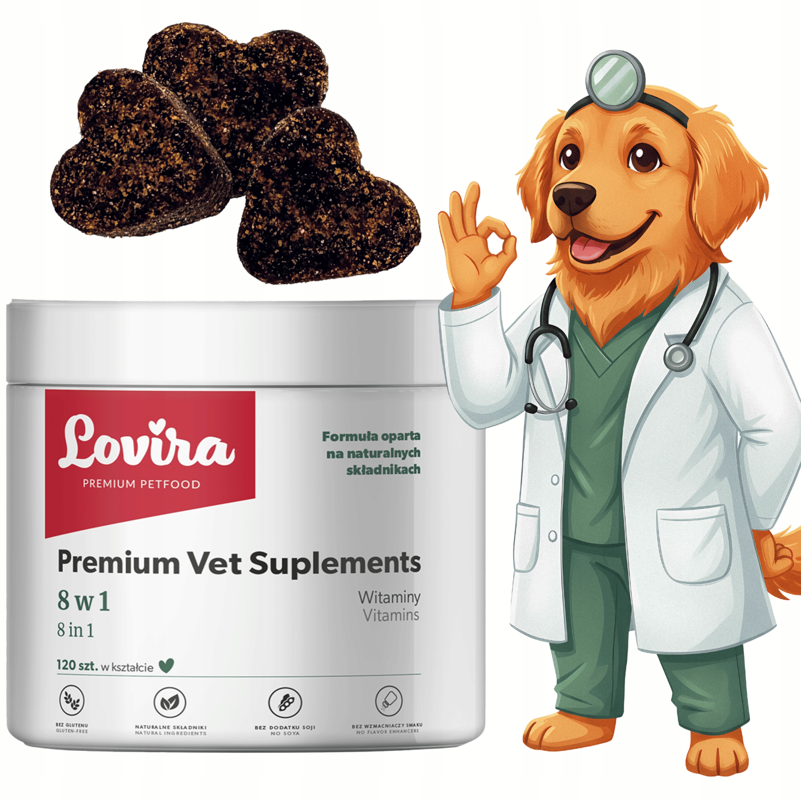 Vet Doplňky Pro Psa 8 V 1 komplex Vitamínů 120 ks Kolagen Probiotika