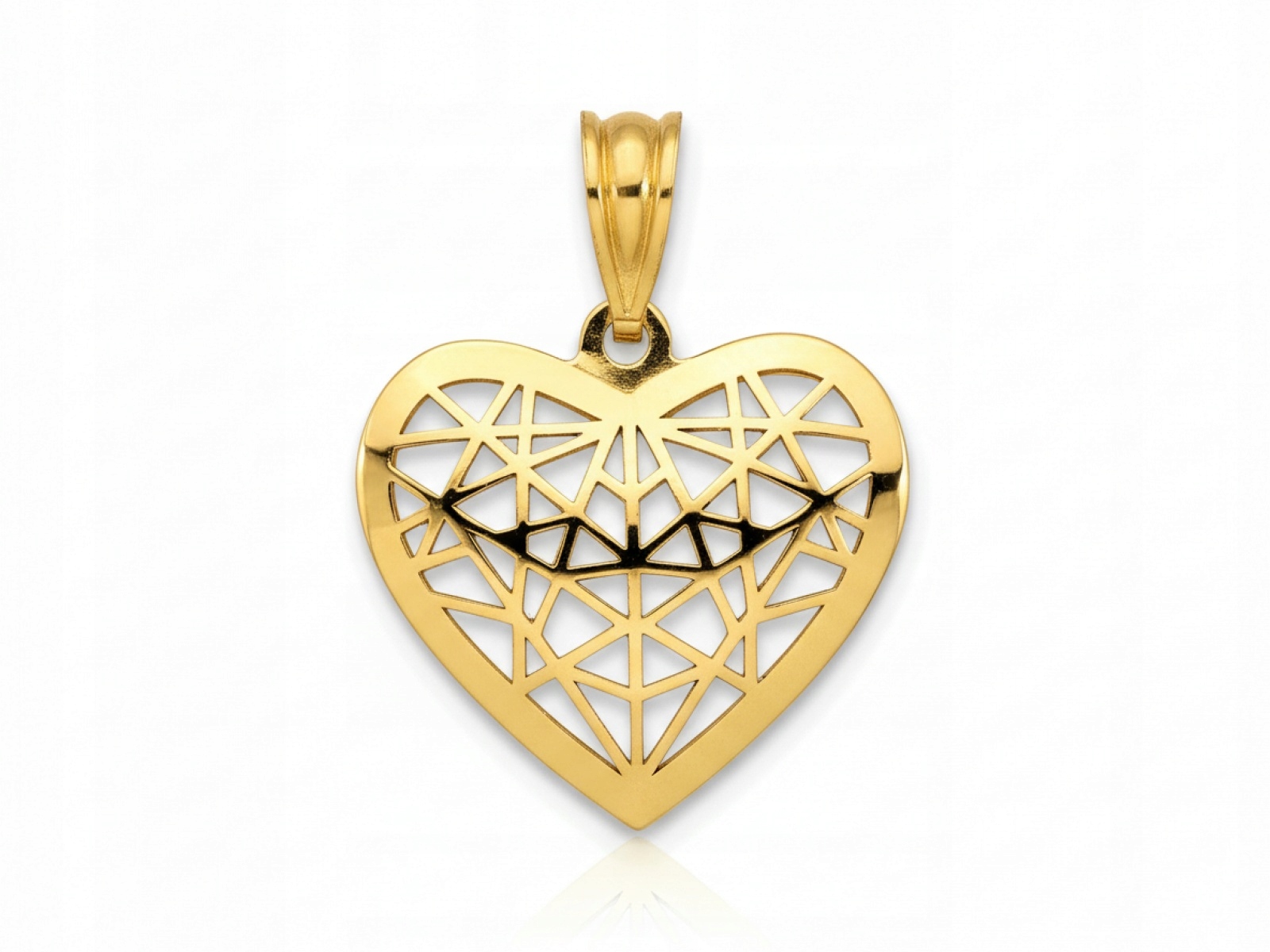 Přívěsek zlaté 585 srdce konvexní ažurové 0.80g vyřezané na Valentýna