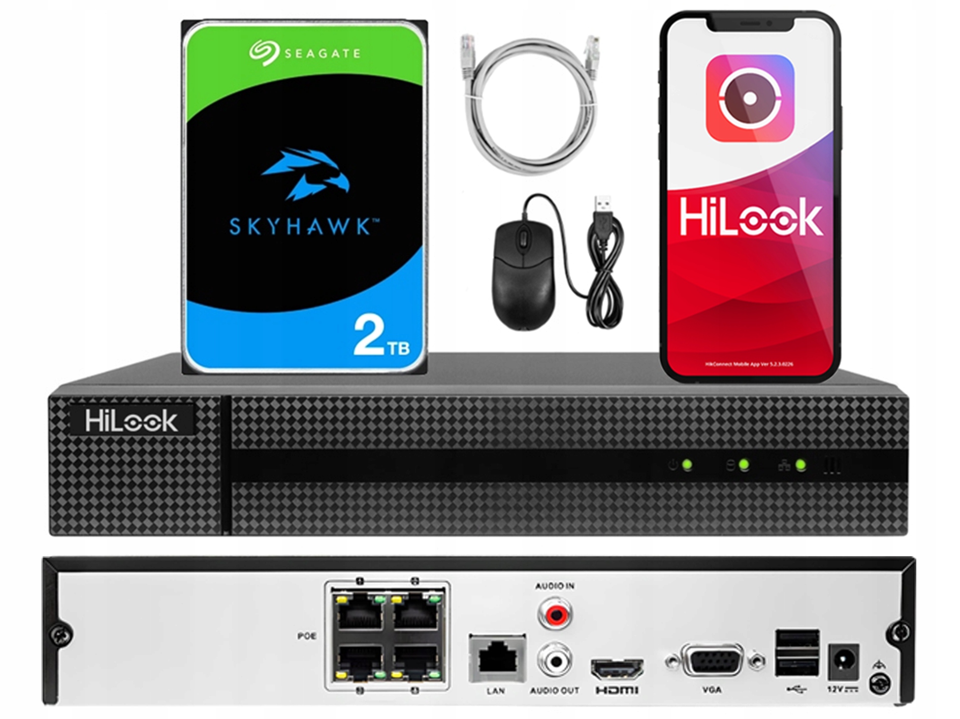 Rekordér pre 4 kamery PoE 8Mp H.265 NVR-4CH-5MP/4P HiLook Hdd 2TB
