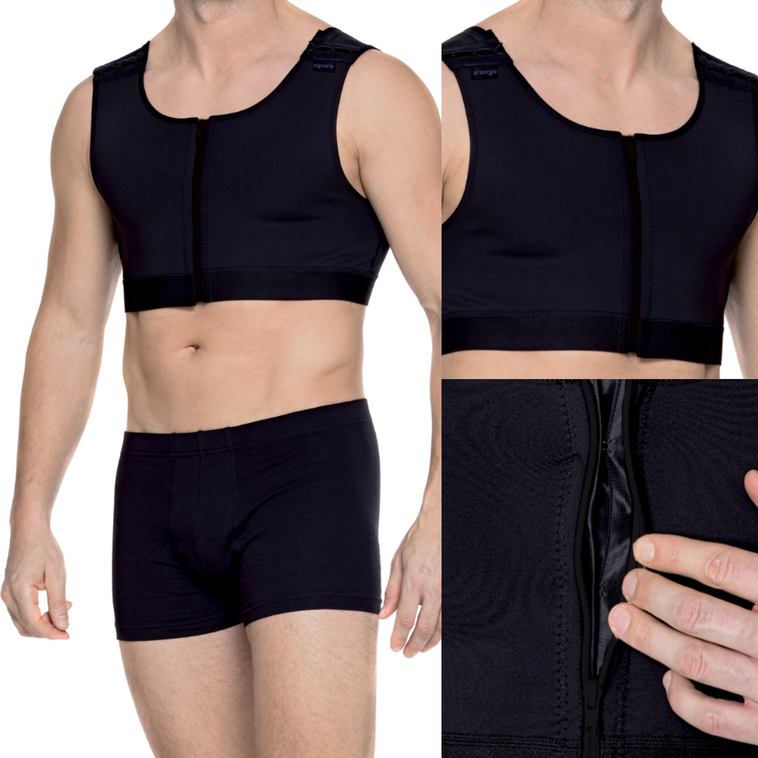 Pooperační vesta Sigvaris Aesthetic Medical Care Vest, černá, M