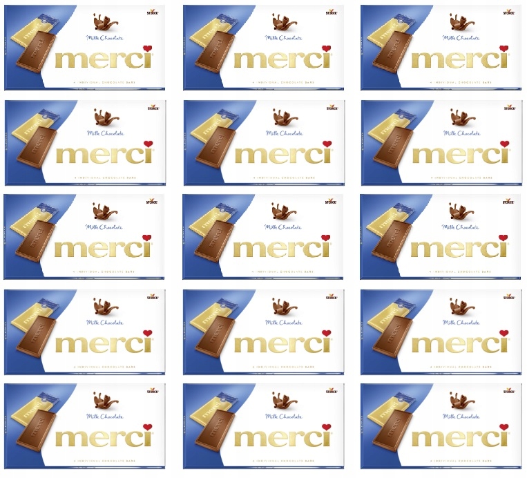 15x 100g Merci Czekolada mleczna 4szt. Karton