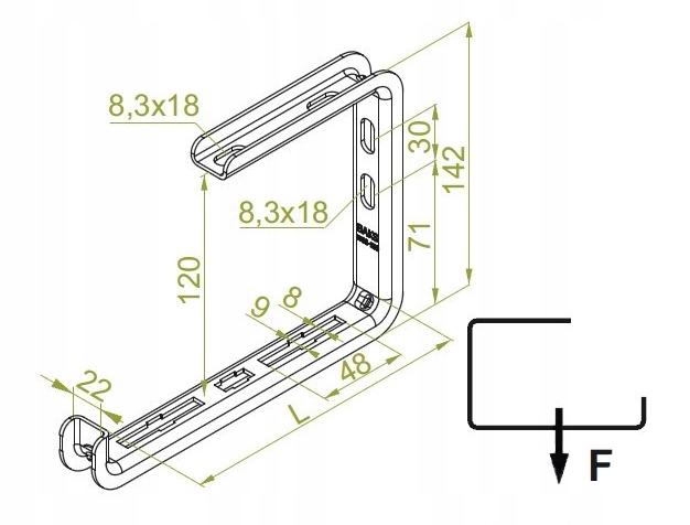 WSPORNIK ŚCIENNO-SUFITOWY WSS 100 720210 Marka Baks