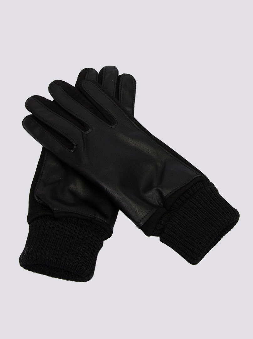 Allora Čierne kožené rukavice so sťahovaním