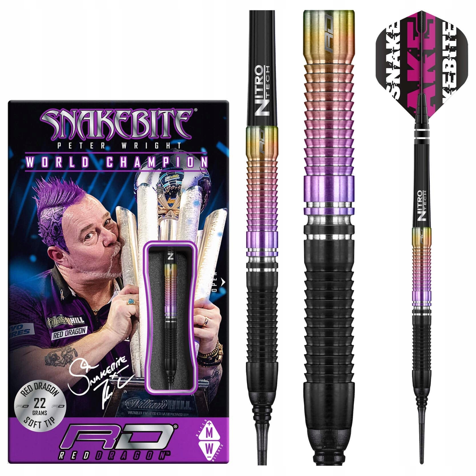 SNAKEBITE Rzutki Softip 20g Wolfram Zestaw Flagi i Trzonki — miniatura 4