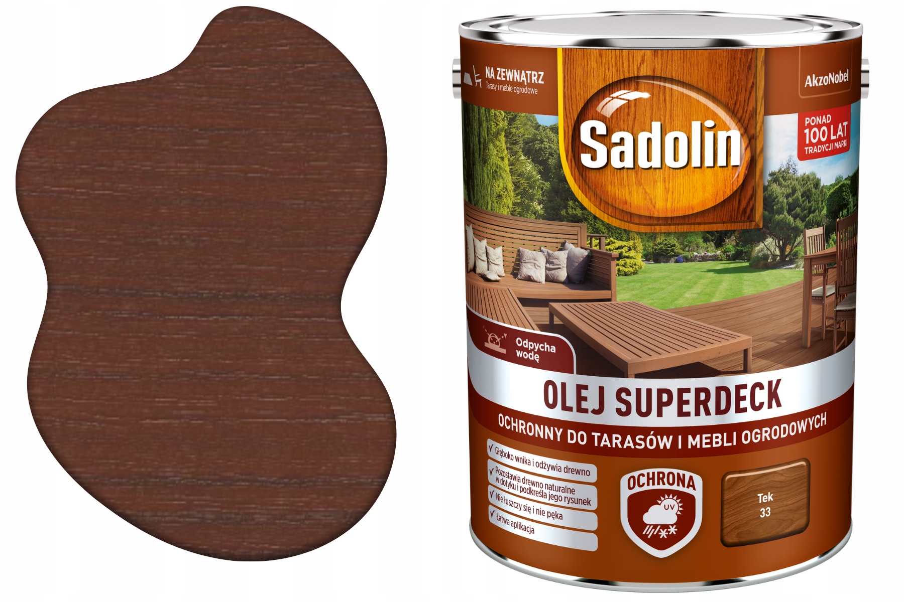 Sadolin Olej do tarasów Sadolin Superdeck Tek Tik 5 l tikowy