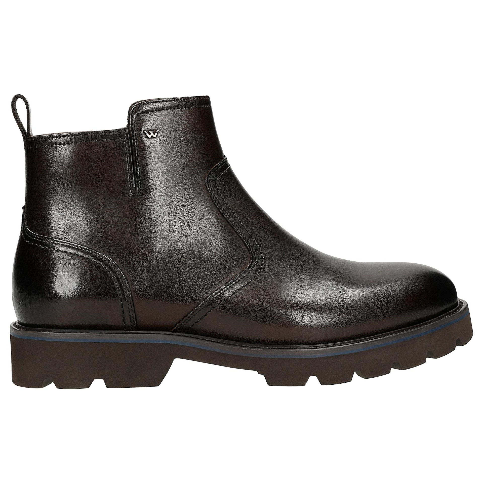 Hnědé podzimní pánské kotníkové kotníkové boty z lícové kůže vel. 41