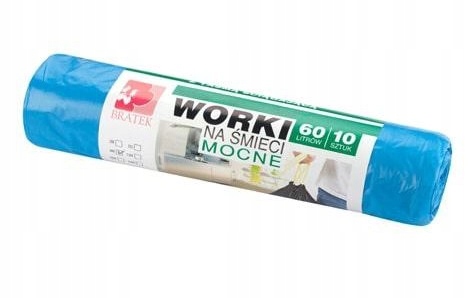 

Worki Na Śmieci 60L Niebieski Z Taśmą Mocne Bratek