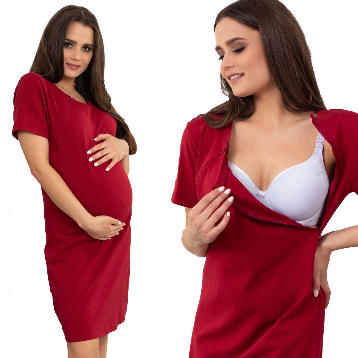 

Koszula Nocna Ciążowa Do Karmienia Na Zamki XXL