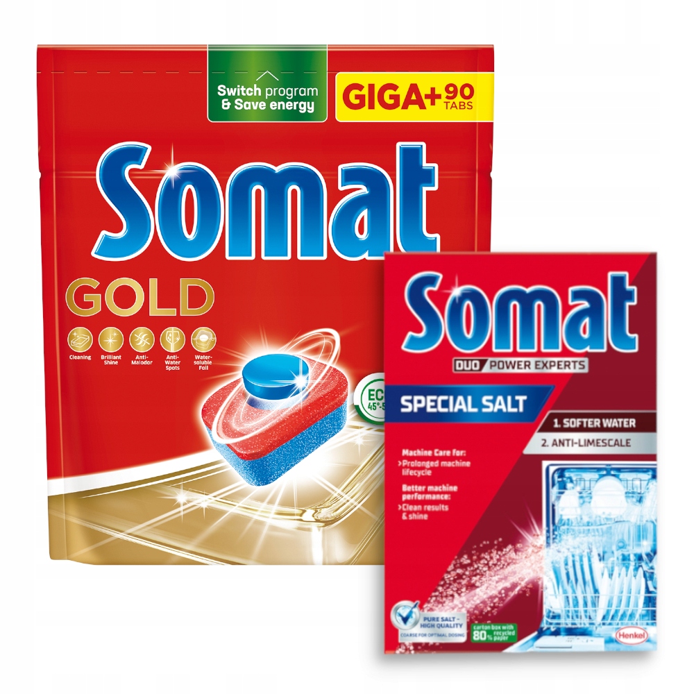 

Somat Gold Tabletki do zmywarki 90 szt sól 1,5kg
