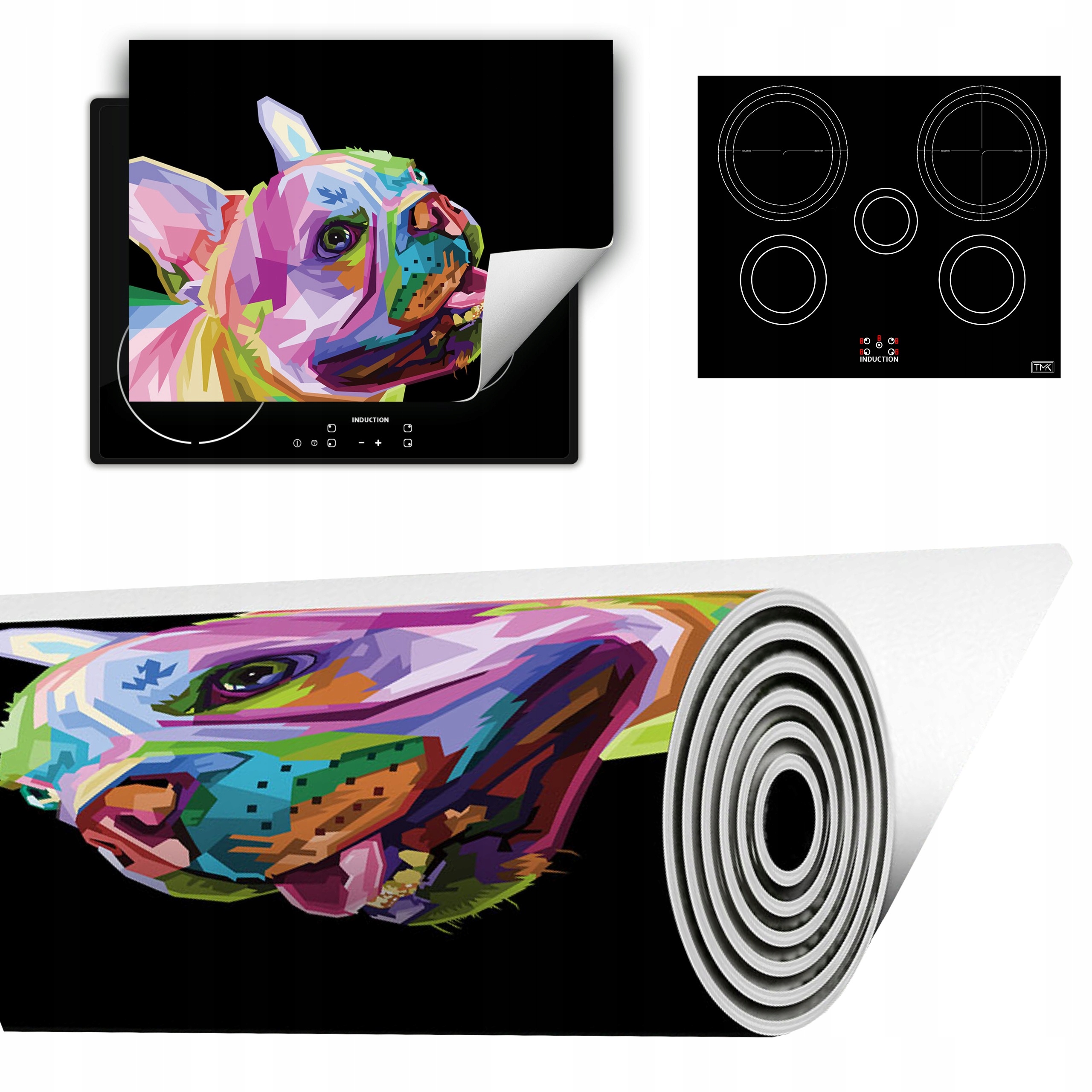 Vinylová Podložka Do Kuchyně Více Místa 70x52 černý pes