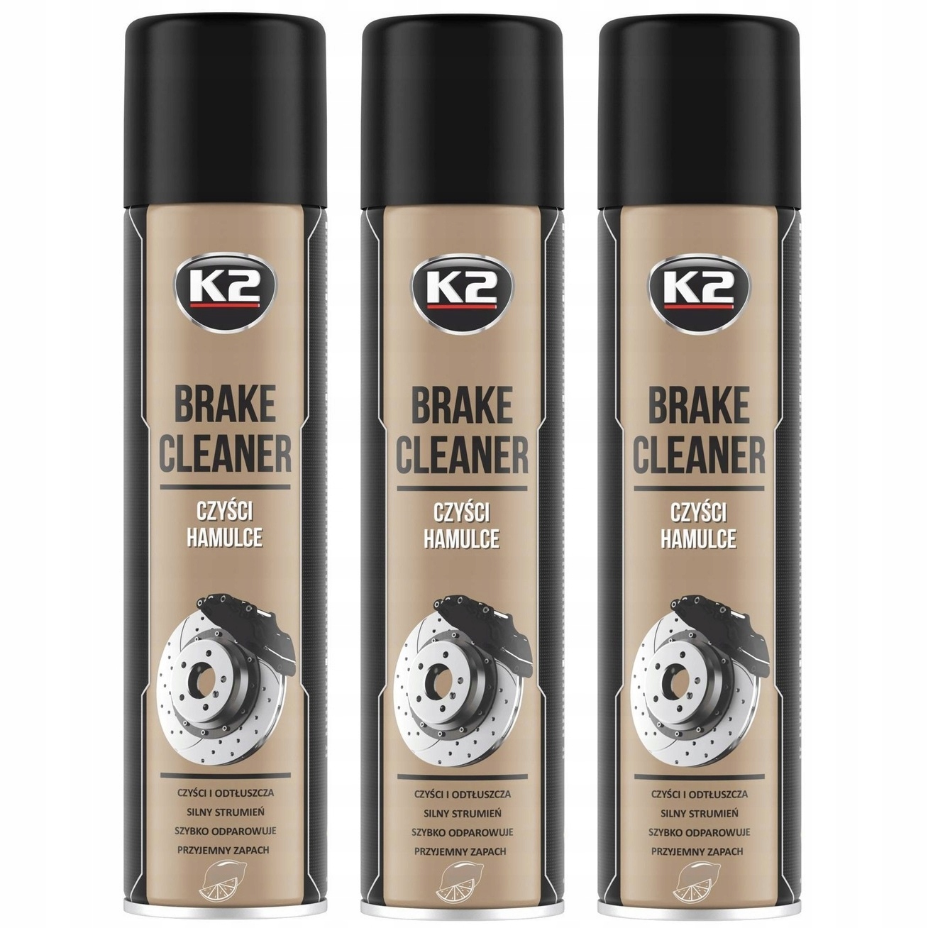 K2 Brake Cleaner Zmywacz Do Hamulców Tarcz 600ml x3szt.