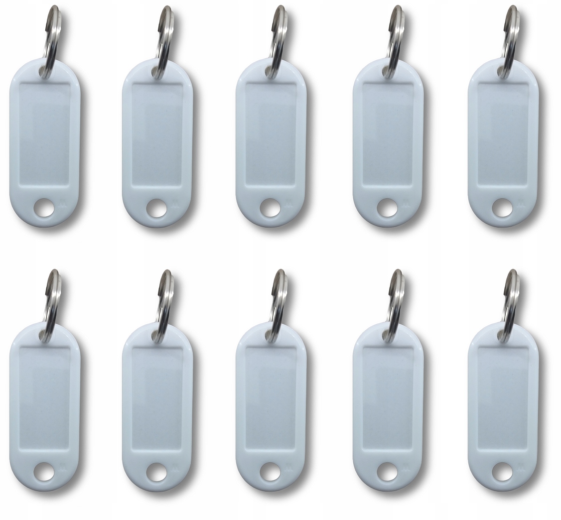 BRELOK identyfikator do kluczy 10 sztuk BIAŁY