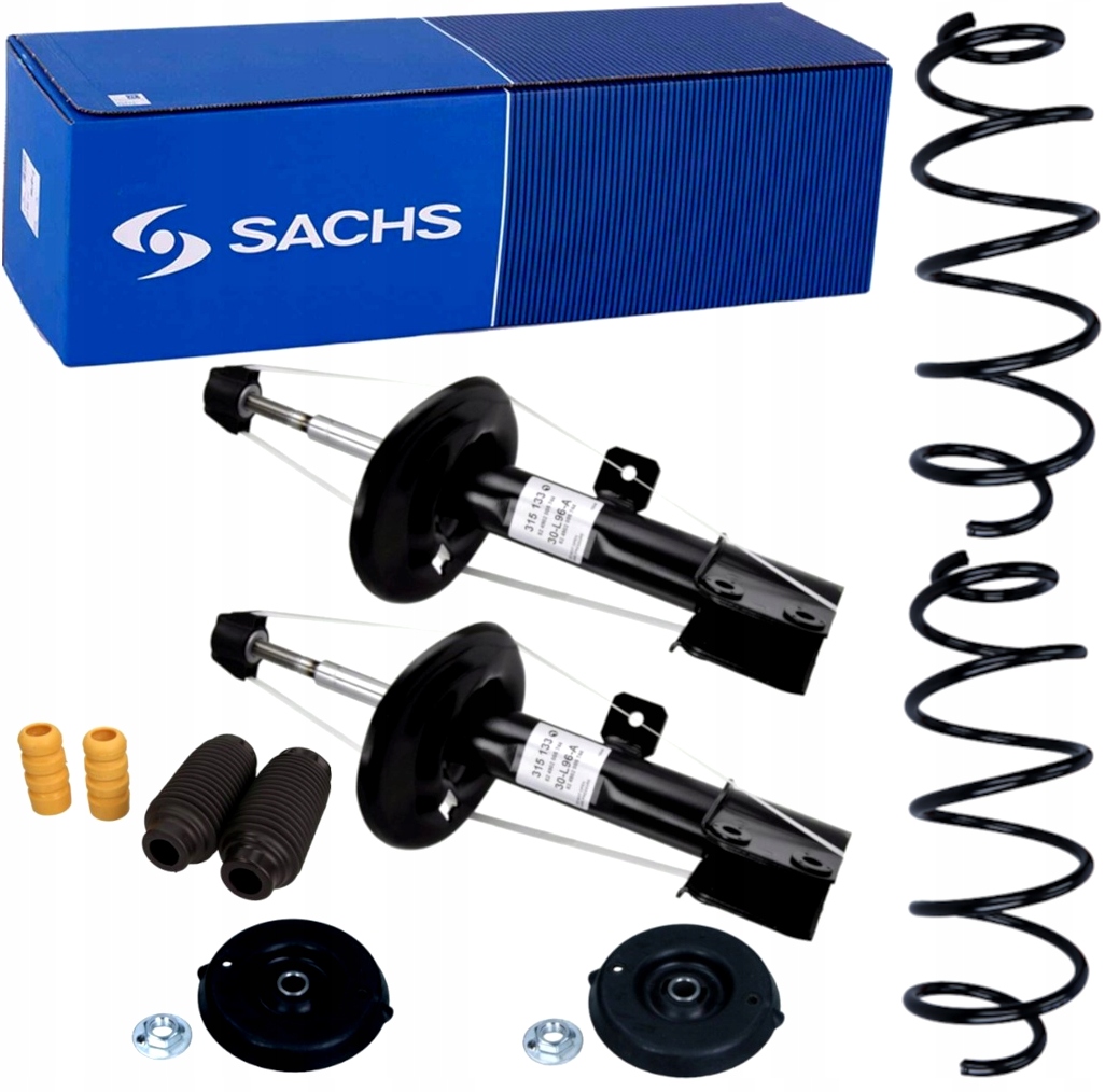 AMORTYZATORY PODUSZKI ODBOJE SPRĘŻYNY PRZÓD PEUGEOT 308 I SACHS