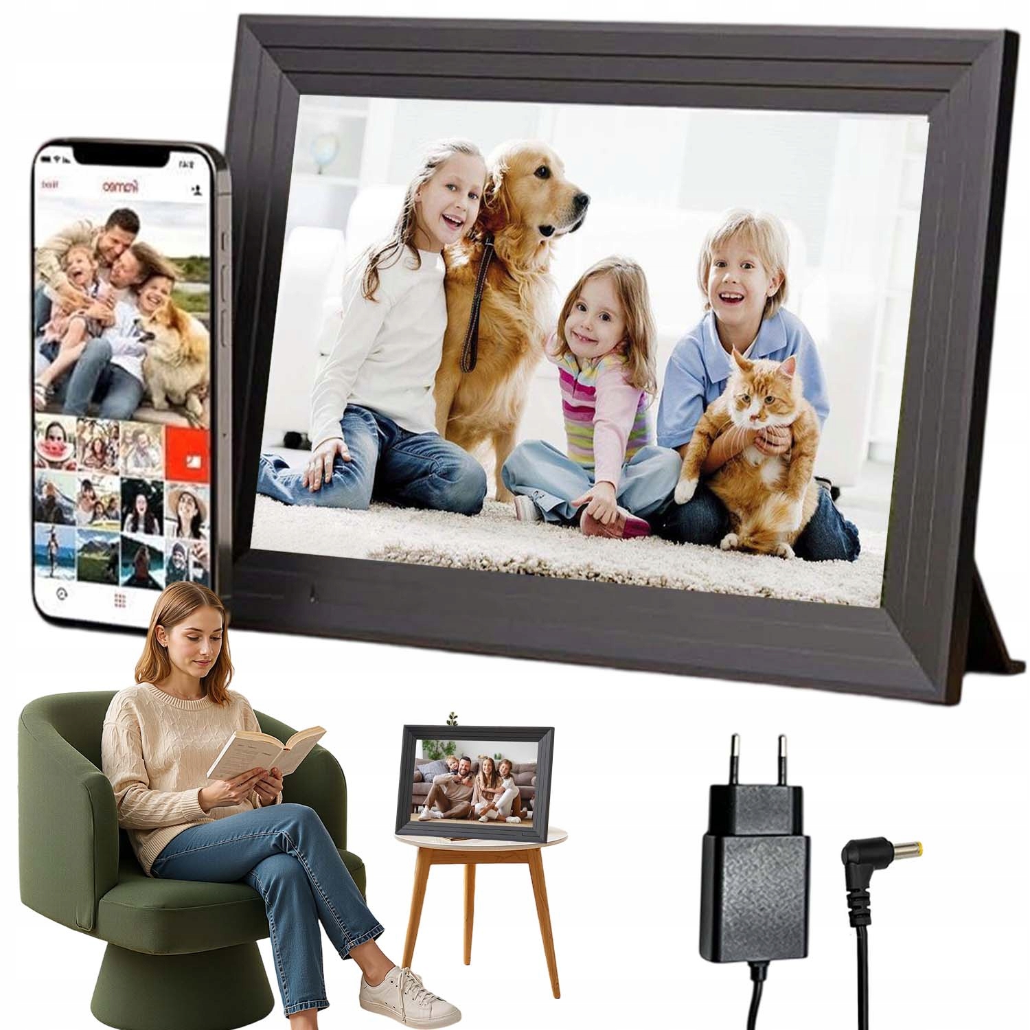Digitální Rámeček Na Fotografie 10,1" Ips Hd Vysoce Kvalitní Automatické Otáčení